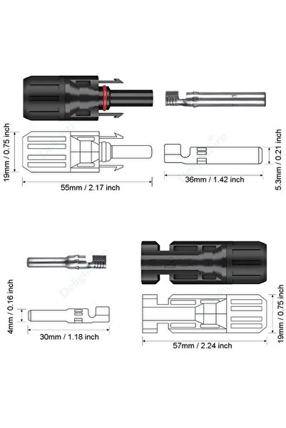 Genel Markalar 10 Takım MC4 Solar Güneş Paneli Konnektörü