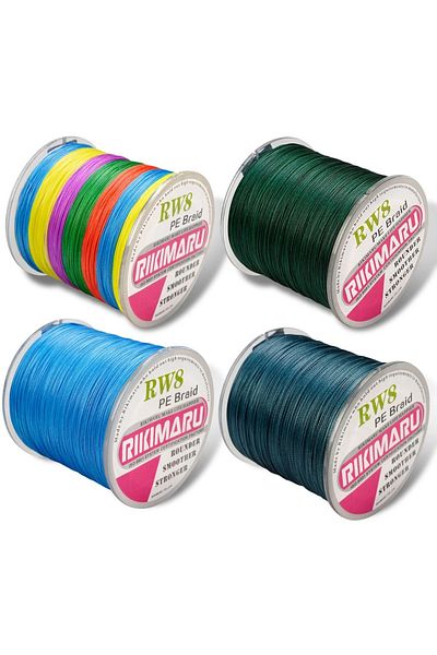 RIKIMARU 0,55 mm RW8-8 Pliuri 1000 de metri Multicolor, Snur multicolor, tricotat, Bandă de pește de mătase
