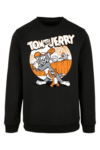 F4NT4STIC Herren Tom und Jerry spielen Baseball und Tom und Jerry mit Basic Crewneck