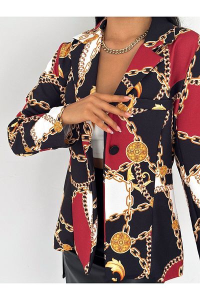 lionkeybutik Dumbbell Fabric Blazer Jacket