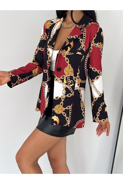 lionkeybutik Dumbbell Fabric Blazer Jacket