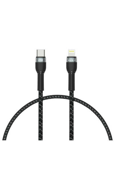 Generic Brand Type-c to Lightning PD Cable 30 Cm Black Braided Coating High D...