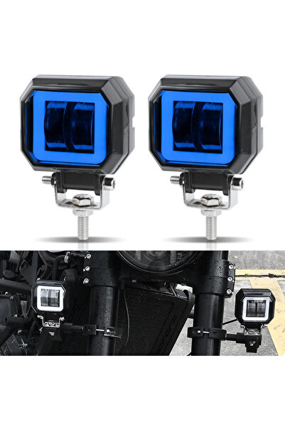 DEKOHOP Motosiklet Scooter ATV Sis Farı Metal Gövde Kare Angel 20 W 2 ADET