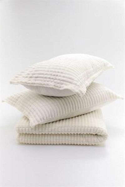 Merinos Modern Line Double Blanket Set - 3 Pieces, Bone
