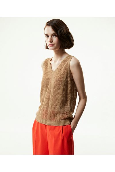 Machka Durchbrochene Strickware mit V-Ausschnitt