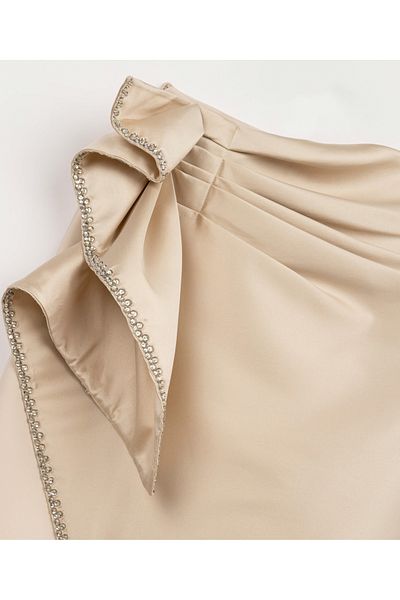 Machka Gathered skirt with crystal stone stripes