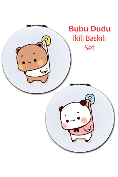 İŞTE BU Dudu Bubu Yuvarlak Kişiye Özel İsim Baskılı Cep Aynası (Kapaklı Ve Bü...