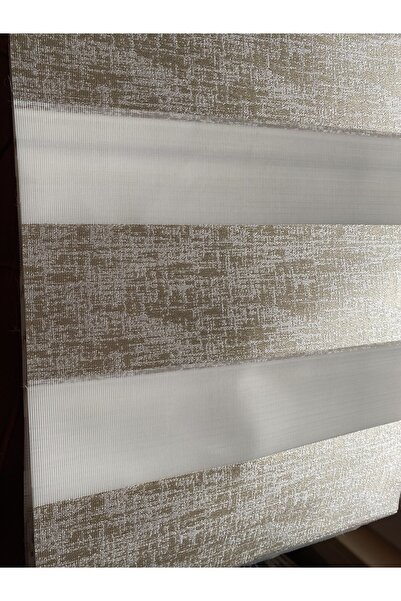 Storium Perde Mermer Desenli Krem Renk Zebra Perde