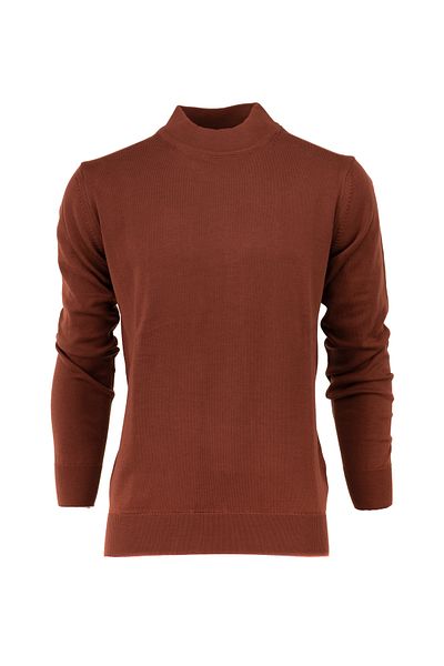 Oppland Tricotaj de iarnă pentru bărbați, din bumbac natural, tricotat subțire, cu jumătate de gât țesut, pulover elegant, model clasic confortabil