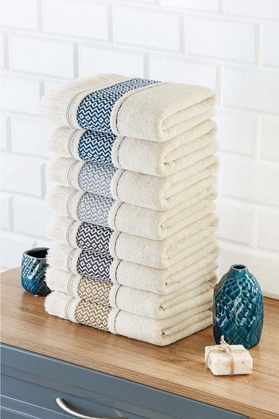 CottonTherapy 2 Πακέτα Διαμάντι 50x90 εκ. Πρόσωπο Χεριών Πετσέτα Μπάνιου Κουζίνας Χοντρό Βαμβακερό Καφέ