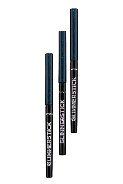 AVON Glimmersticks Pırıltılı Asansörlü Suya Dayanıklı Göz Kalemi Black Ice Üçlü Set