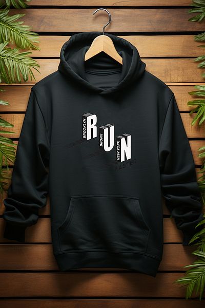 ADA BEBEK ÇOCUK Памучен суитшърт с качулка Run Run Run Style