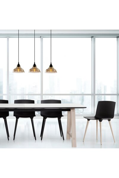 RİOLİGHT RETRO,RUSTİK,VİNTAGE,MODERN BAL CAMLI 3XE27 MASA ÜSTÜ SIRALI SARKIT ...