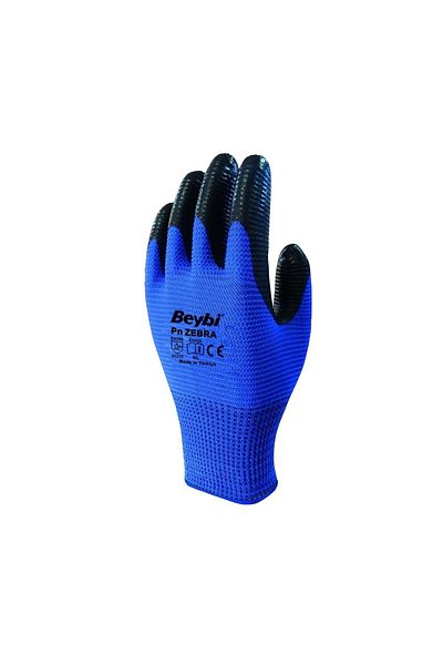 Beybi Pn Zebra Nitrile Work Gloves 12 Pairs 10" Size