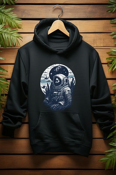 ADA BEBEK ÇOCUK Унисекс детски суитшърт с качулка Cotton Warrior Astronaut