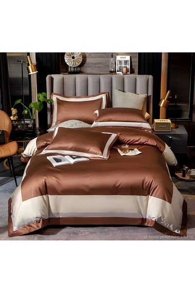 METİNEV Crystal shiny cotton satin non-slip quality bedding set