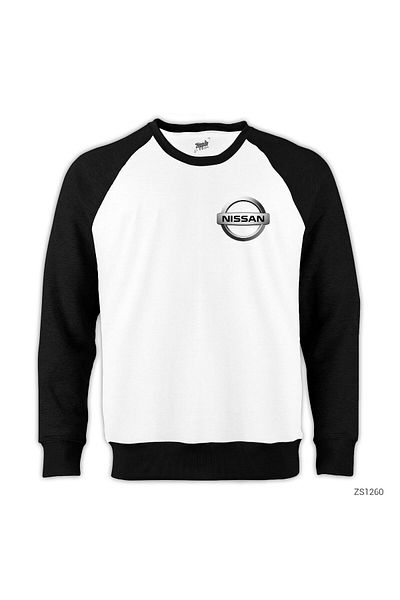 Z zepplin Hanorac alb cu mâneci raglan Logo Nissan