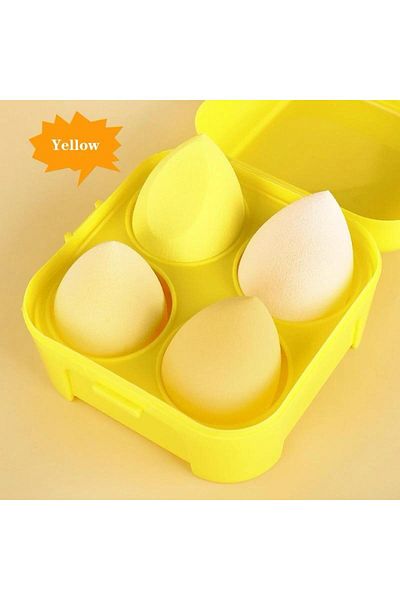 Cosmetichane Colorful Makeup Sponge Set with Plastic Box 4 Pieces