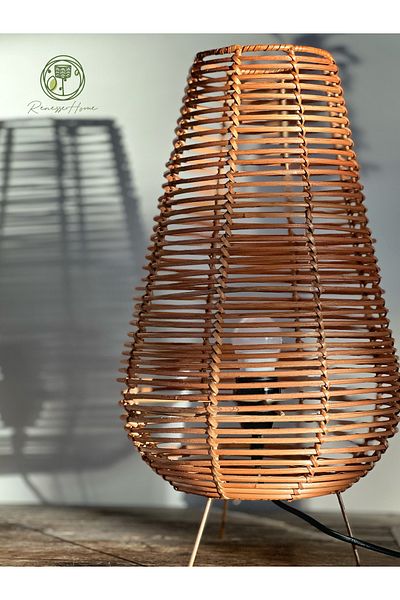 Renesse Home Alexandria Handmade Rattan Table Lamp & Lampshade
