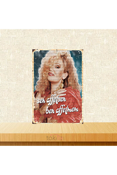 TAKIFİX Sen Affetsen Ben Affetmem Bergen 20x30 Cm Retro Ahşap Poster