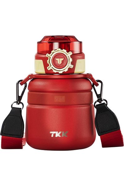 Vagonlife TKK New Collection 600ml Stainless Steel Thermos Flask with Strap and Strap