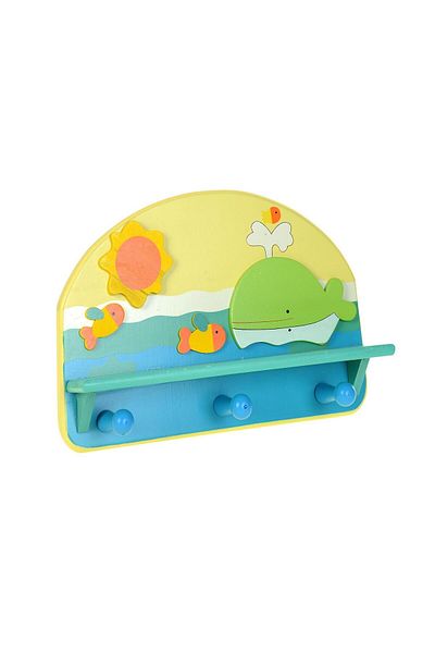 hak-iş oyuncak Wooden Colored Illustrated Hanger