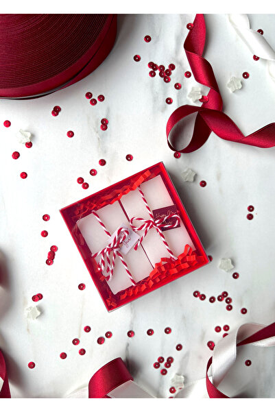 The Istanbul Event Yılbaşı Kırmızı Kutulu İkili Beyaz Sabun Seti - Yılbaşı He...
