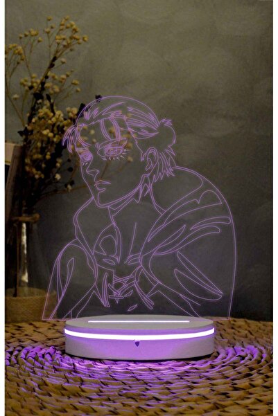 Yubi Design Eren Yeager , Attack On Titan - 3 boyutlu led lamba 16 renk dekor...