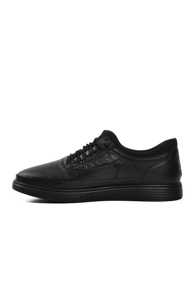 AYAKMOD 4390 Pantofi casual pentru bărbați din piele naturală neagră
