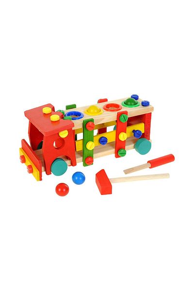 hak-iş oyuncak Colorful Plug-in Truck with Wooden Box