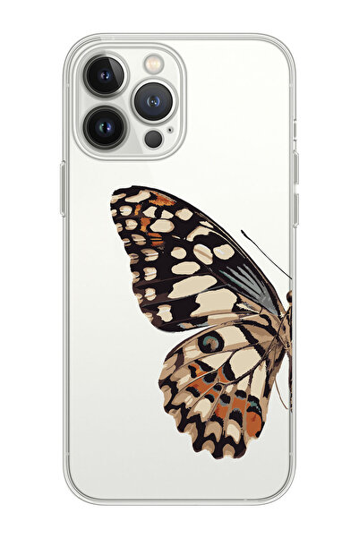 shoptocase Iphone 14 Pro Max Uyumlu Kelebek Kanadı Tasarımlı Premium Şeffaf T...