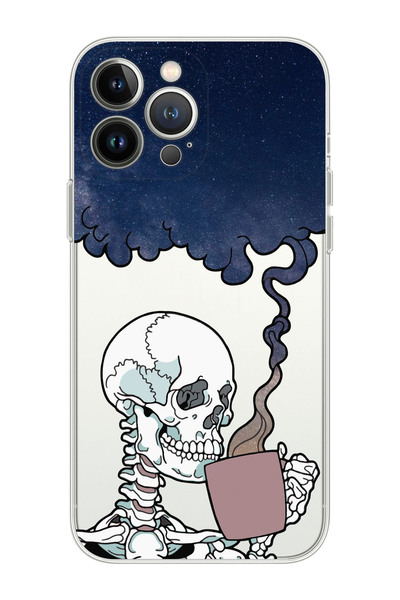 Premium Transparent Phone Case with Iphone 14 Pro Max Compatible Thoughtful Skull Design