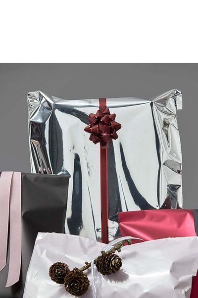 Dekals 35x50 Lux Gray Adhesive Metalized Gift Bag Metallic Gray Gift Packaging Package 10 Pieces