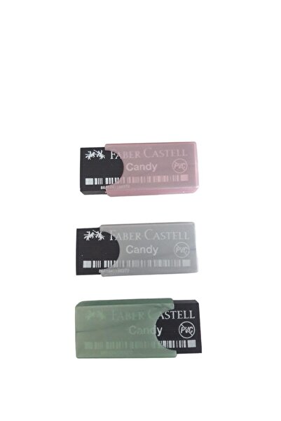Faber Castell Candy Metalik Plastik Kaplı Siyah Silgi (3 Adet)