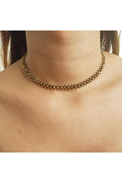 Handmade By HLY قلادة مطرقة ذهبية مصنوعة يدويًا