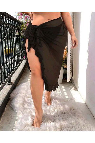 nuriçgiyim Ruffled tulle pareo skirt