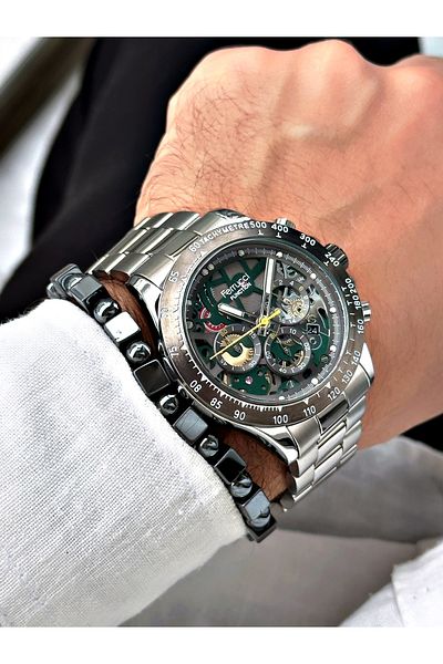 Ferrucci Silver Color Functions Active Men's Wrist Watch + BRACELET GIFT
