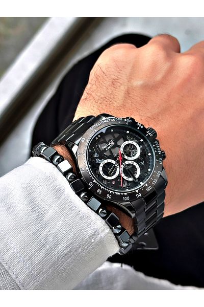 Ferrucci Black Color Functions Active Men's Wrist Watch + BRACELET GIFT
