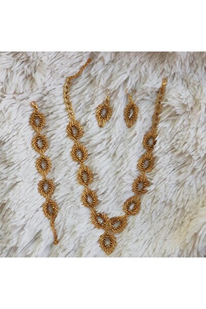 Handmade By HLY Handmade Gold Bijouterie Set (Necklace&Bracelet&Earrings)