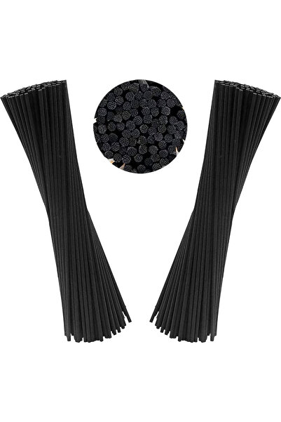 partikutum 12 Adet Uzun Siyah Kaliteli Doğal Bambu Oda Kokusu Çubuğu 24 Cm