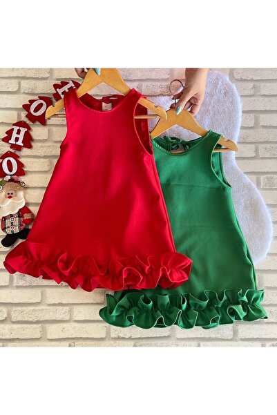 Milon Moda Fırfırlı İki İplik Elbise
