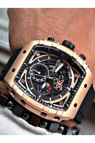 Ferrucci Black Color Sports Silicone Model Functions Active Men's Wrist Watch + BRACELET WITH GIFT