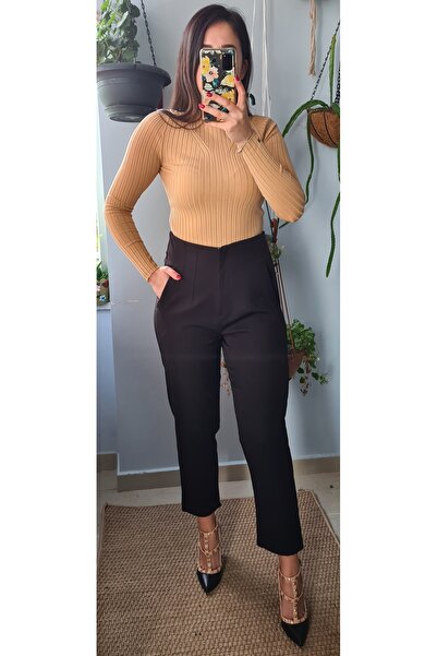 Ece Kahraman Beli Pensli Cepli Pantolon