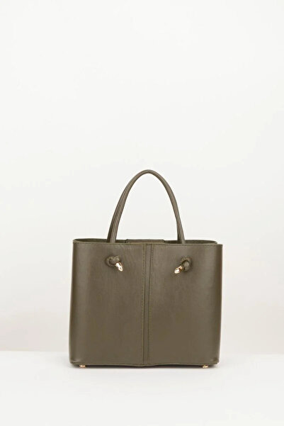 Daj Company Geantă de mână și de umăr din piele artificială de birou kaki mini