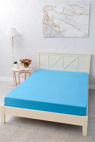 Juellhome ملاءة سرير مفردة من القطن الممشط (بدون وسادة) 120 × 200 سم