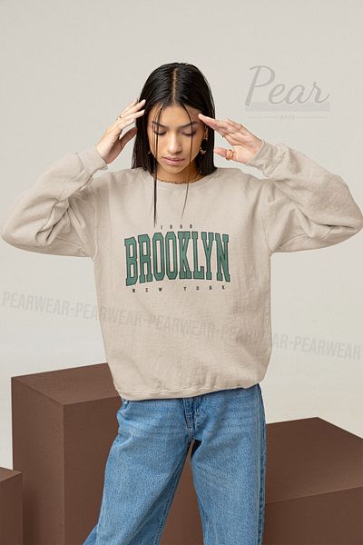 Pear Wear Γυναικείο φούτερ με 3 νήματα με στάμπα Brooklyn