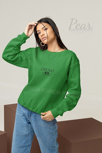 Pear Wear Γυναικείο φούτερ με 3 νήματα με στάμπα Chicago