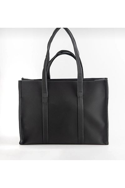 Mercan Stores Women's Black Zippered Hand and Shoulder Bag
