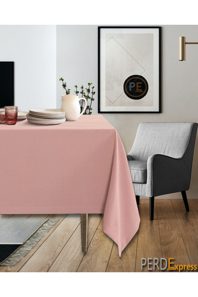 Perdexpress Mekani koncept, baršunasti stolnjak u puder roze boji