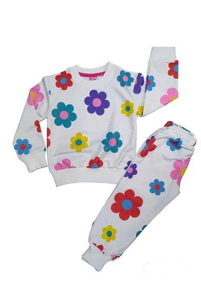 EFLİNS Girl's Floral Tracksuit Set Spring & Winter